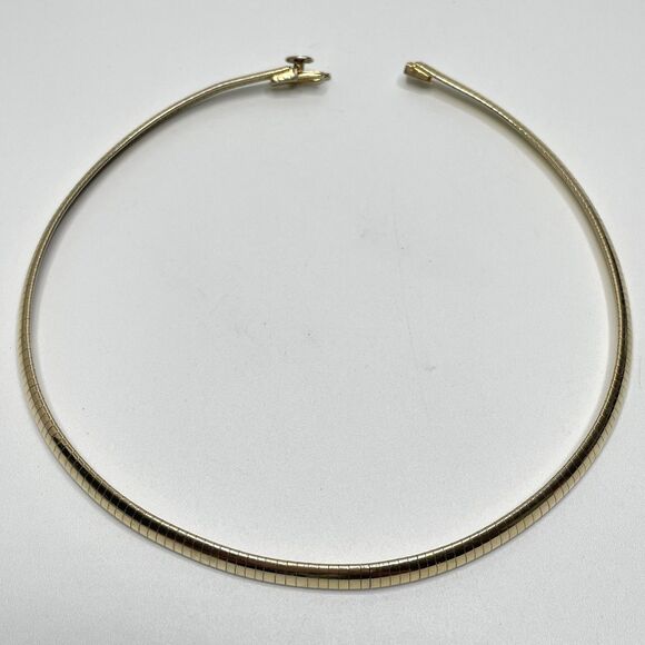 Vintage Gold Tone Hallow Omega Chain Necklace Fashion Stunning Elegant Boho - Picture 7 of 8